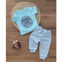 Nikuby Mamas Girl Baskılı Kısa Kollu Penye Takım Yeşil