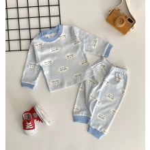 Özlem Bebe Bulut Desen Pijama Takımı Mavi