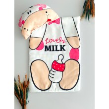 Neşeli Bebekler İnekli Baskılı Yastıklı Alt Açma Minderi Pembe