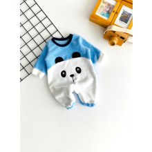 Million Baby Kabartma Desen Welsoft Kumaş Tulum Mavi