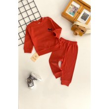 Nikuby Nakışlı Desen Raporlu İki İplik Kumaş Takım Kiremit