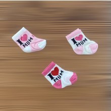 Kral Baby I Love Mum Desen Yeni Doğan Kız Çoraplar