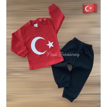 Nikuby Türk Bayrağı Desenli Penye Takım